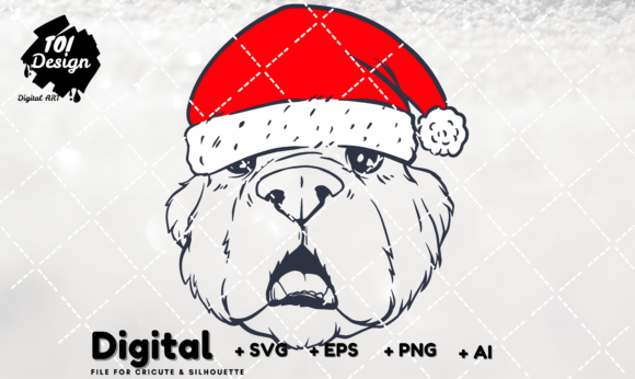 Christmas Dog SVG: Dog with Santa Hat