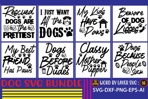 DOG SVG BUNDLE ,20 Designs