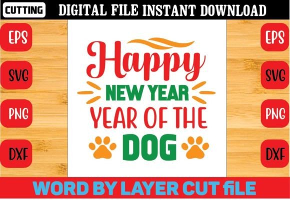 Happy New Year Year of the Dog SVG