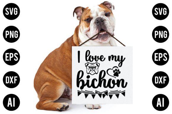 I Love My Bichon Dog SVG Design