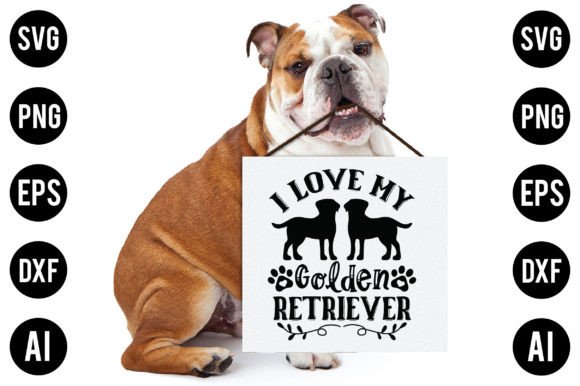 I Love My Golden Retriever Dog SVG Design