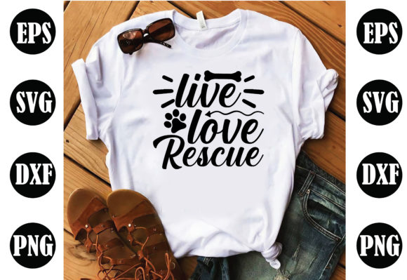 Live Love Rescue Dog SVG